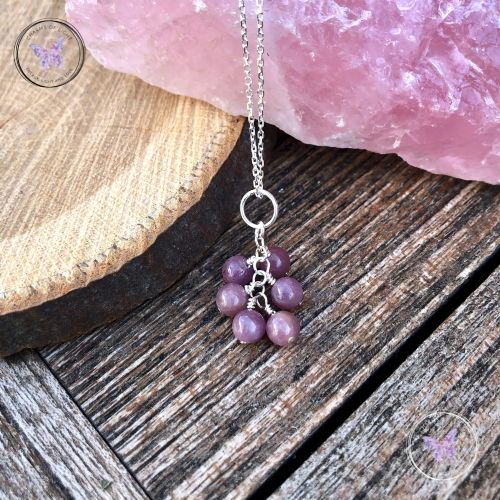 Ruby Cluster July Birthstone Necklace